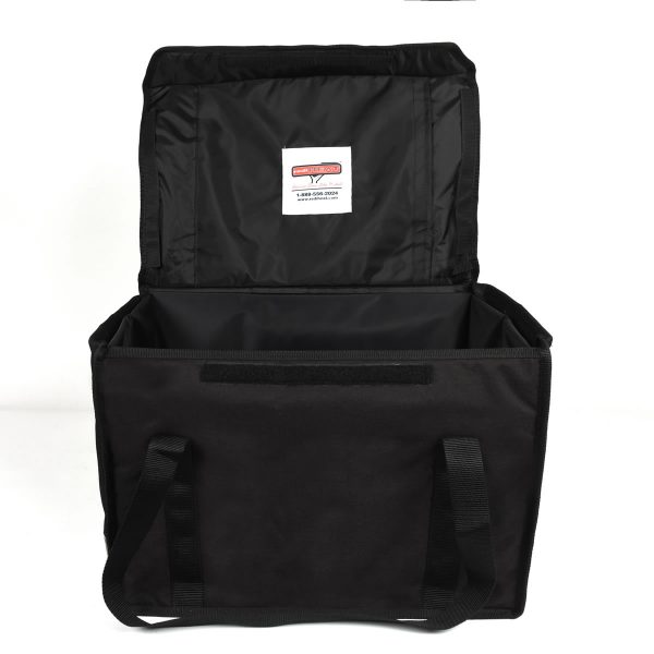 Hot Bags - Black Heated Bag With Cover Open Food Delivery Bag