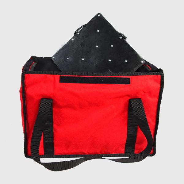 RediHeat Red Delivery Hot Bag in Red With View of Heater