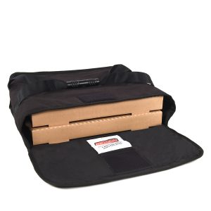 20" Black 2 Pie Bag Thermal Food Delivery Heat Bags for Heat Pizza Delivery
