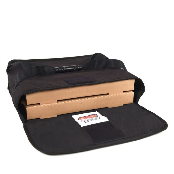 20" Black 2 Pie Bag Thermal Food Delivery Heat Bags