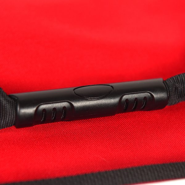 Pizza Bags for Sale: Red 2 Pie Pizza Bag Close Up View of Handle