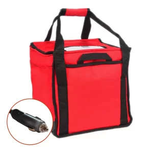 meals on wheels cube delivery bag with car cord red